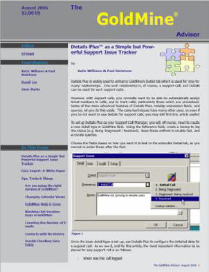 The GoldMine Advisor - August 2006