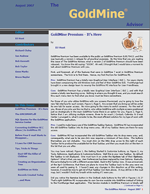 The GoldMine Advisor - August 2007