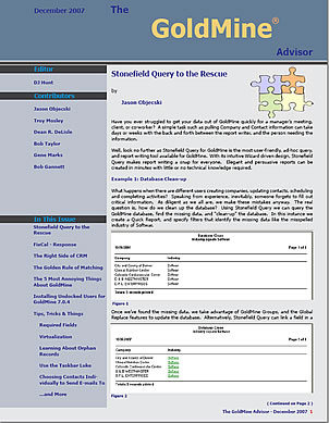 The GoldMine Advisor - October 2007