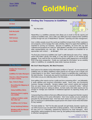 The GoldMine Advisor - June 2006