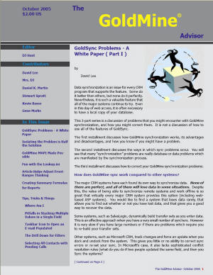 The GoldMine Advisor - October 2005